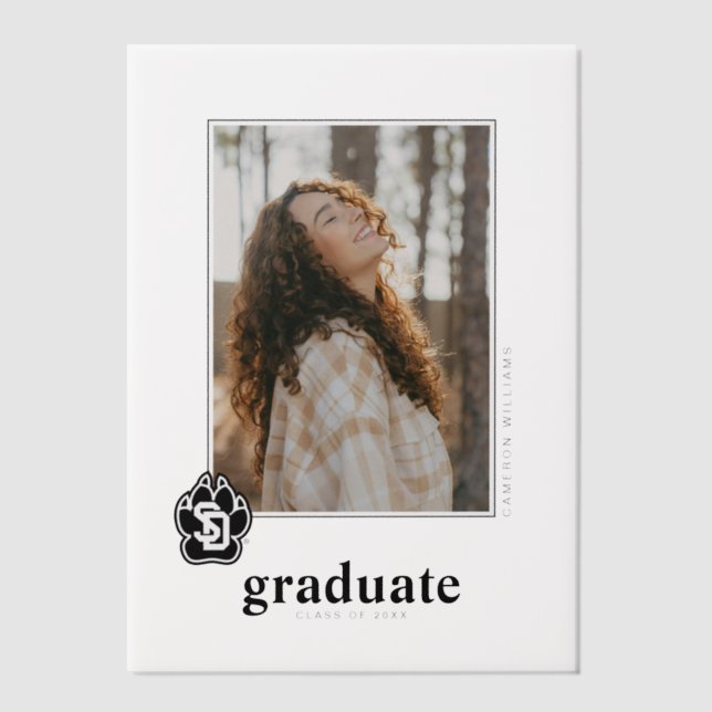 University of South Dakota Coyotes Graduation Vellum Invitations (Front)