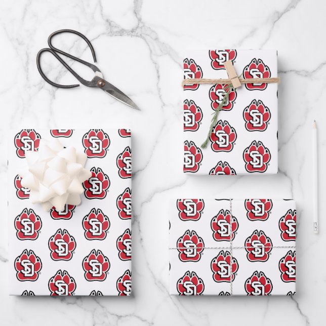 University of South Dakota Coyotes Graduation Wrapping Paper Sheets (Front)