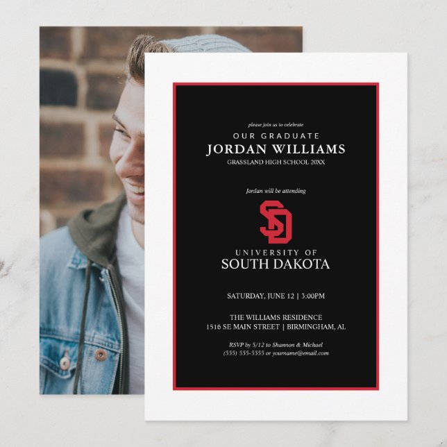 University of South Dakota Graduation Announcement (Front/Back)