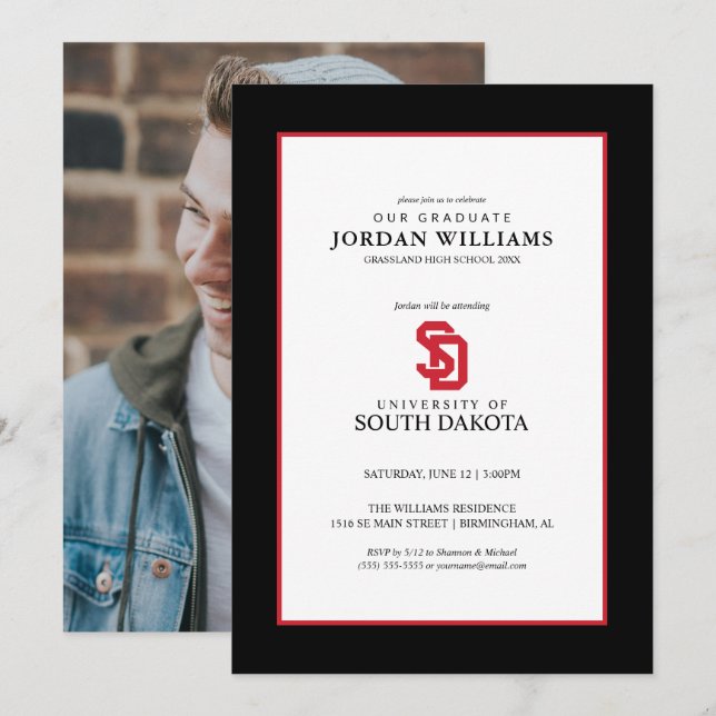 University of South Dakota Graduation Announcement (Front/Back)