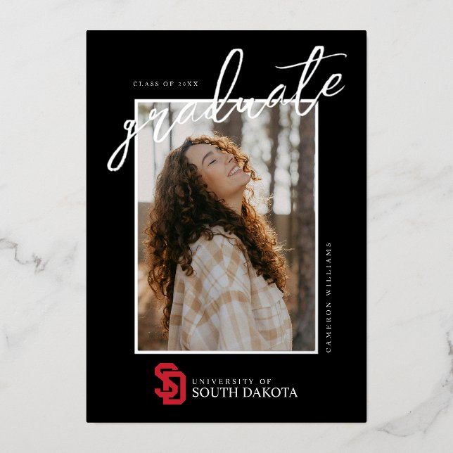 University of South Dakota Graduation Foil Invitation (Front)