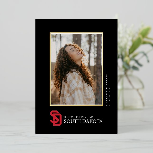 University of South Dakota Graduation Foil Invitation (Standing Front)
