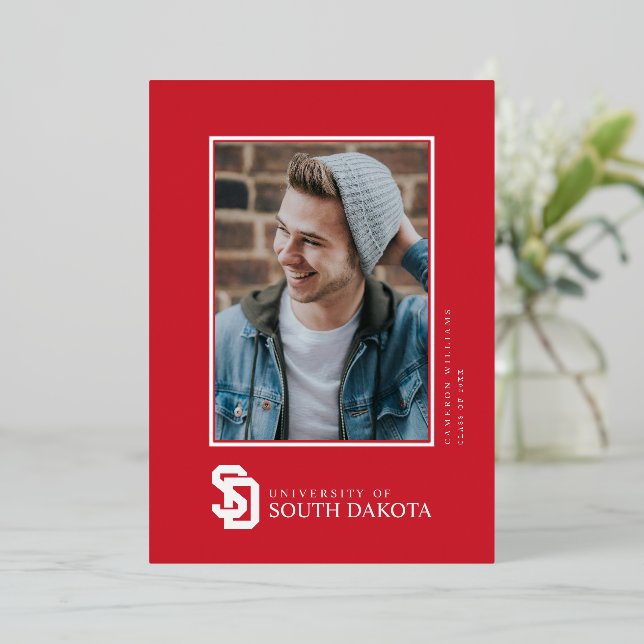 University of South Dakota Graduation Foil Invitation (Standing Front)