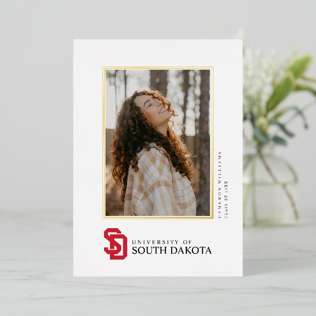 University of South Dakota Graduation Foil Invitation (Standing Front)
