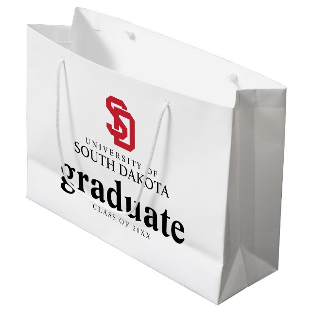 University of South Dakota Graduation Large Gift Bag (Front Angled)