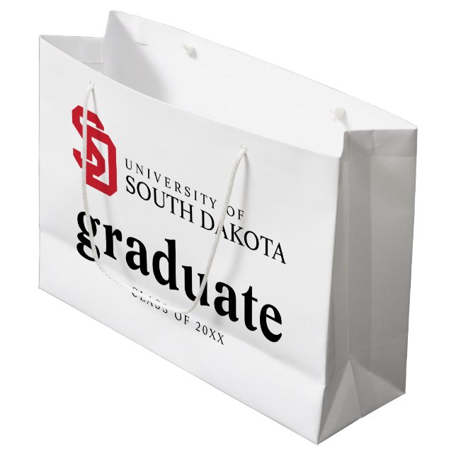 University of South Dakota Graduation Large Gift Bag (Front Angled)
