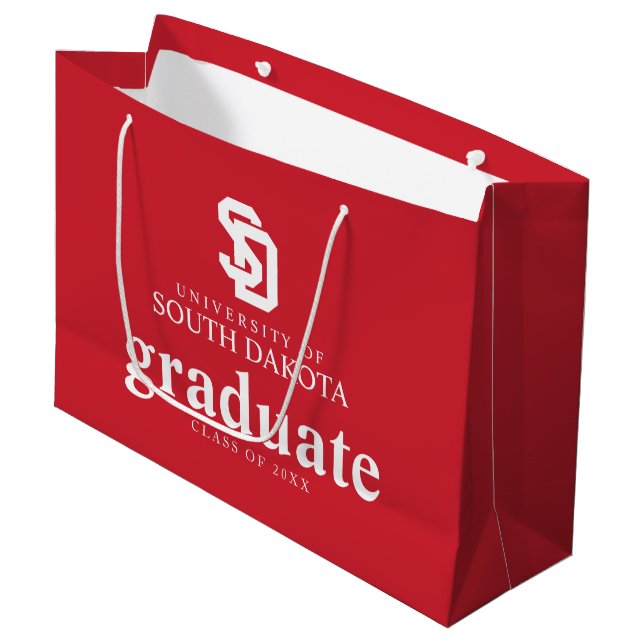 University of South Dakota Graduation Large Gift Bag (Front Angled)