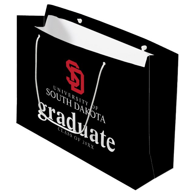 University of South Dakota Graduation Large Gift Bag (Front Angled)