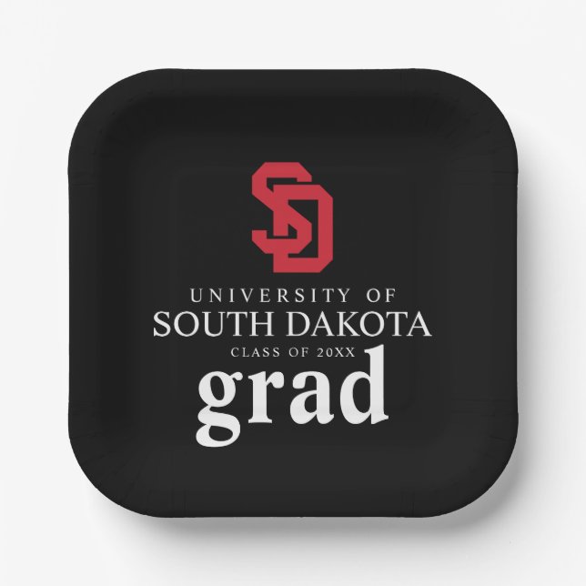 University of South Dakota Graduation Paper Plates (Front)