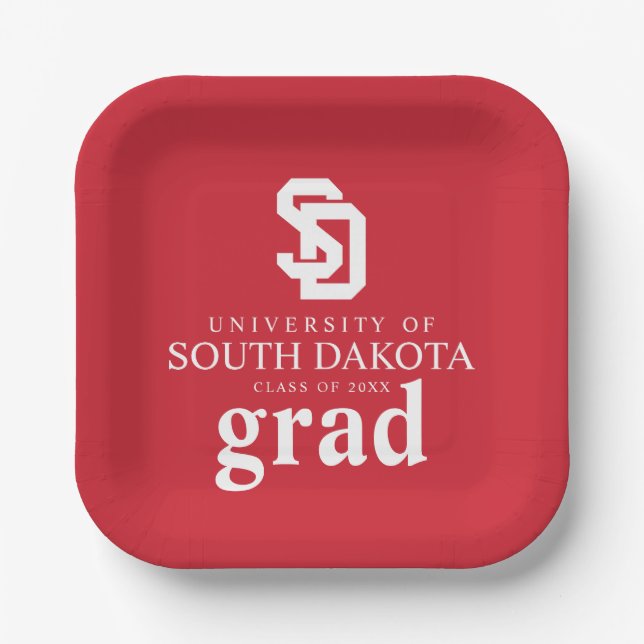 University of South Dakota Graduation Paper Plates (Front)