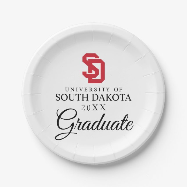 University of South Dakota Graduation Paper Plates (Front)