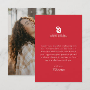 University of South Dakota Graduation Thank You Card