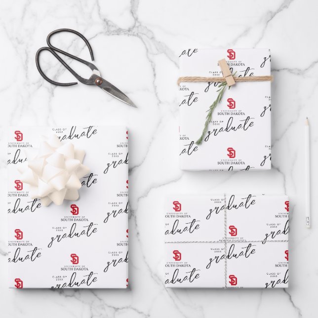University of South Dakota Graduation Wrapping Paper Sheets (Front)