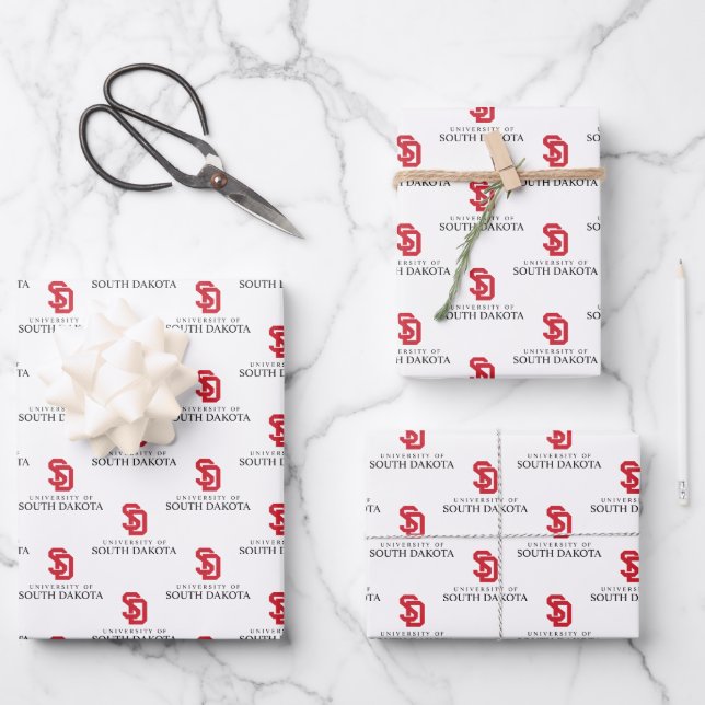 University of South Dakota Graduation Wrapping Paper Sheets (Front)