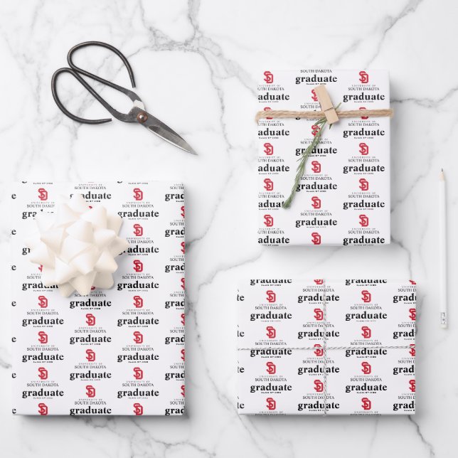 University of South Dakota Graduation Wrapping Paper Sheets (Front)