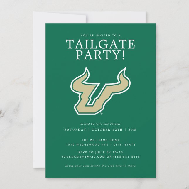 University of South Florida Tailgate Party Invitation (Front)