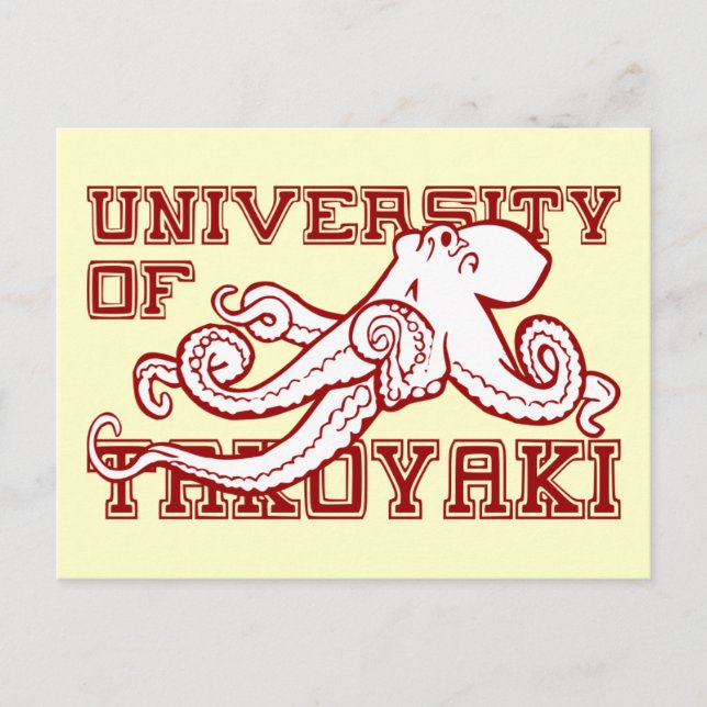 University of Takoyaki Japanese octopus funny Postcard (Front)