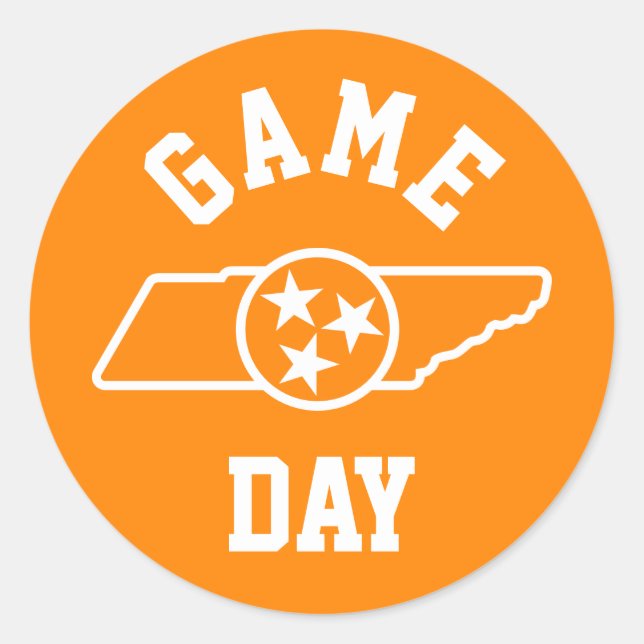 University of Tennessee Game Day Classic Round Sticker (Front)