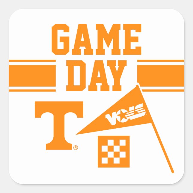 University of Tennessee Game Day Square Sticker (Front)