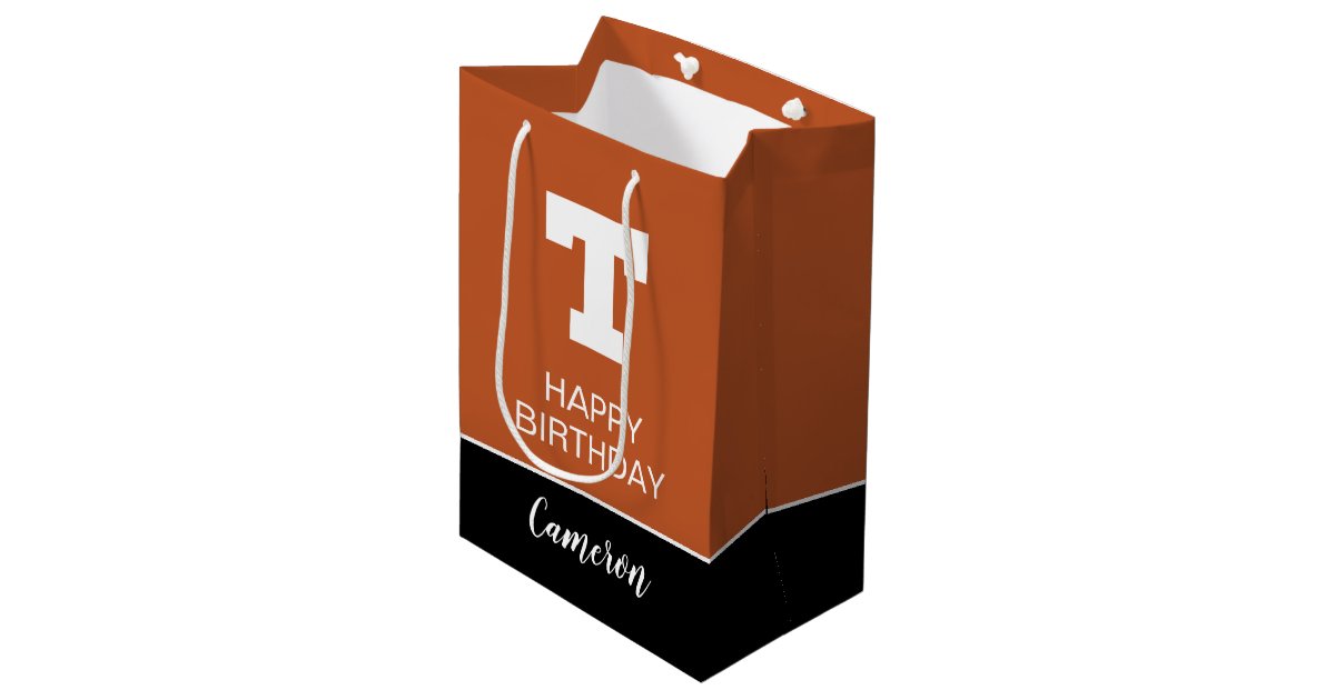 University of Texas Birthday Medium Gift Bag | Zazzle.com