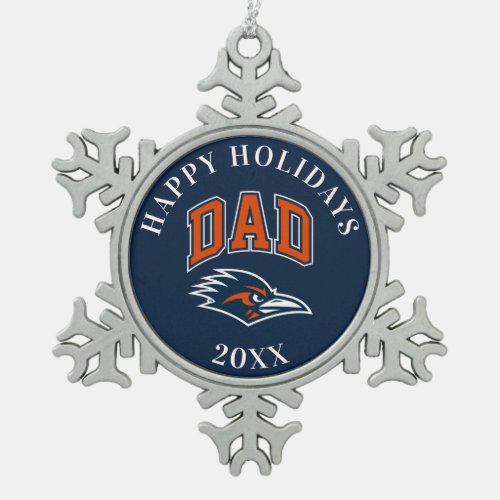 University of Texas Dad Snowflake Pewter Christmas Ornament