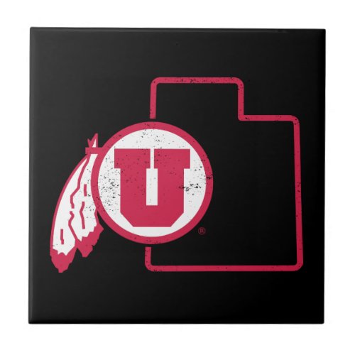 University of Utah  Classic State Logo Ceramic Tile