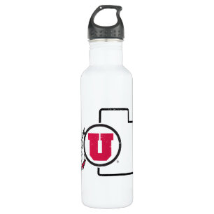 University of Utah   Classic State Logo Stainless Steel Water Bottle