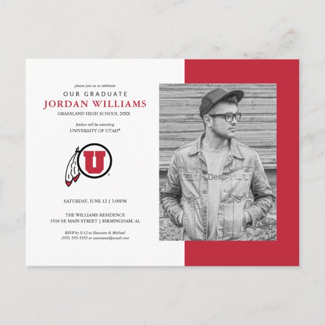 University of Utah Future Graduate Announcement Postcard (Front)