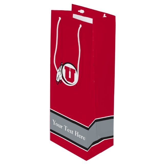 University of Utah Gift Bag - Bottle (Front Angled)