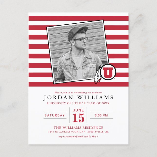 University of Utah Graduate Announcement Postcard (Front)