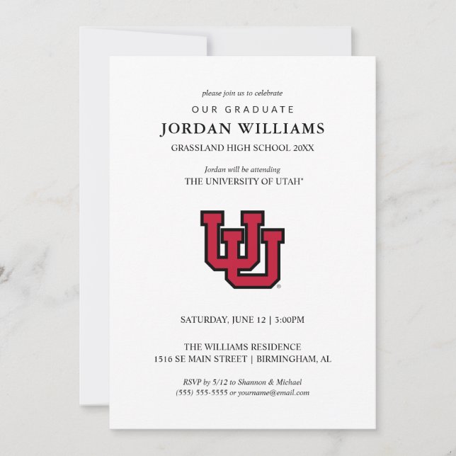 University of Utah Graduation Announcement (Front)