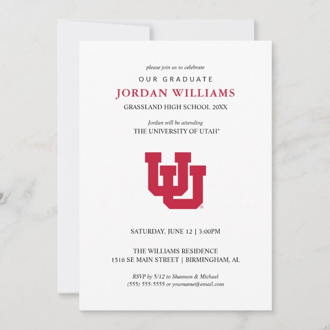 University of Utah Graduation Announcement (Front)