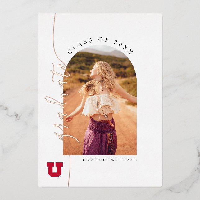 University of Utah Graduation Foil Invitation (Front)