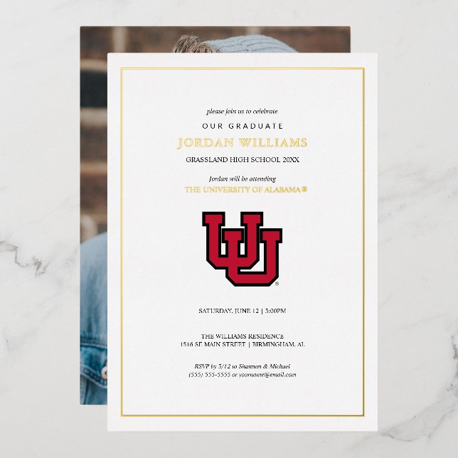University of Utah Graduation Foil Invitation (Front/Back)