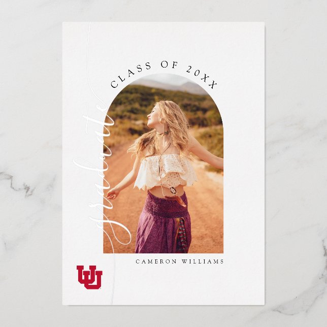University of Utah Graduation Foil Invitation (Front)