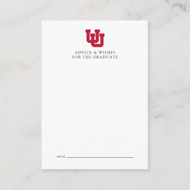 University of Utah Graduation Note Card (Front)