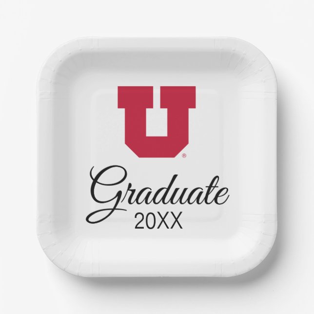 University of Utah Graduation Paper Plates (Front)
