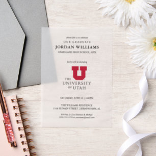 University of Utah Graduation Vellum Invitations