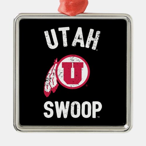 University of Utah  Retro Swoop Metal Ornament