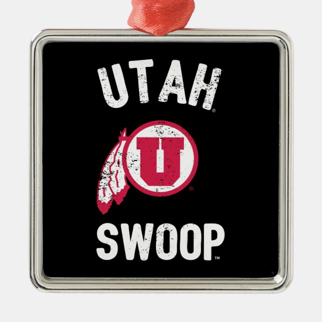 University of Utah | Retro Swoop Metal Ornament (Front)
