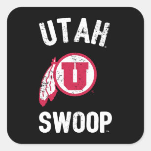 University of Utah Retro Swoop Square Sticker