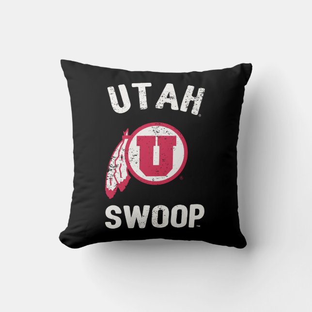University of Utah | Retro Swoop Throw Pillow (Front)