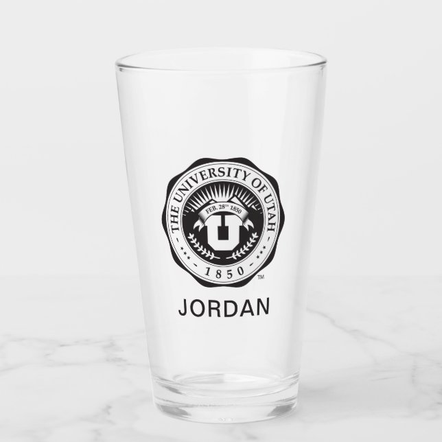 University of Utah Seal Glass (Front)