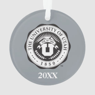 University of Utah Seal with Year Ornament