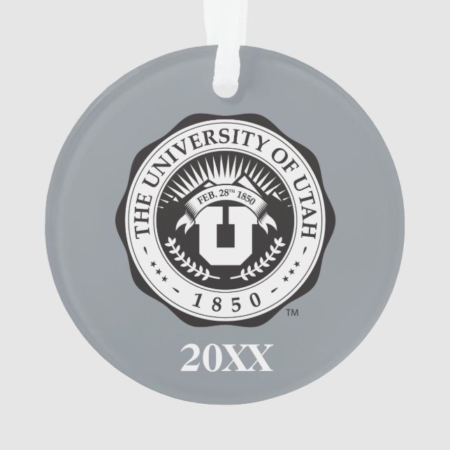 University of Utah Seal with Year Ornament (Back)