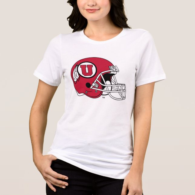 University of Utah Utes Football Helmet Tri-Blend Shirt (Front)