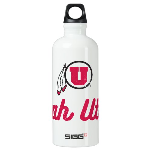 University of Utah  Vintage Script Utes Aluminum Water Bottle