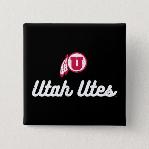 University of Utah  Vintage Script Utes Button