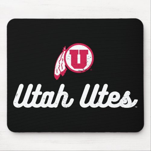 University of Utah  Vintage Script Utes Mouse Pad