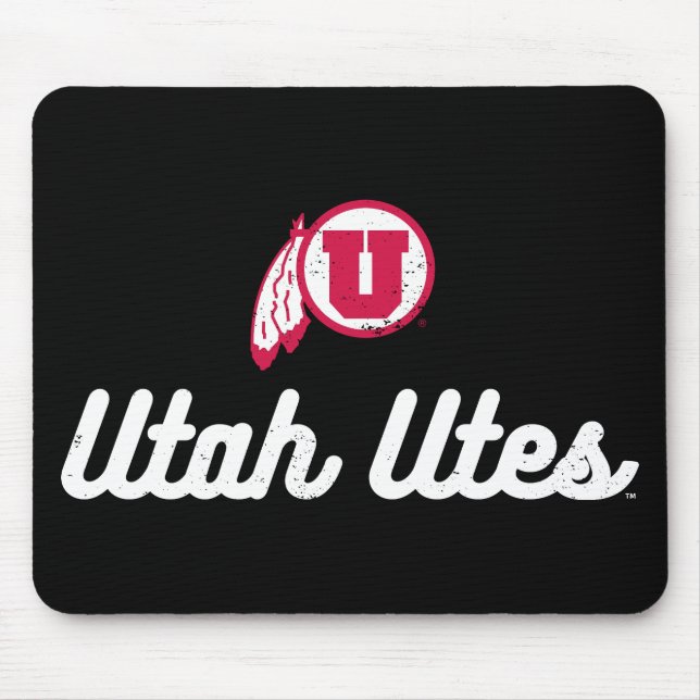 University of Utah | Vintage Script Utes Mouse Pad (Front)